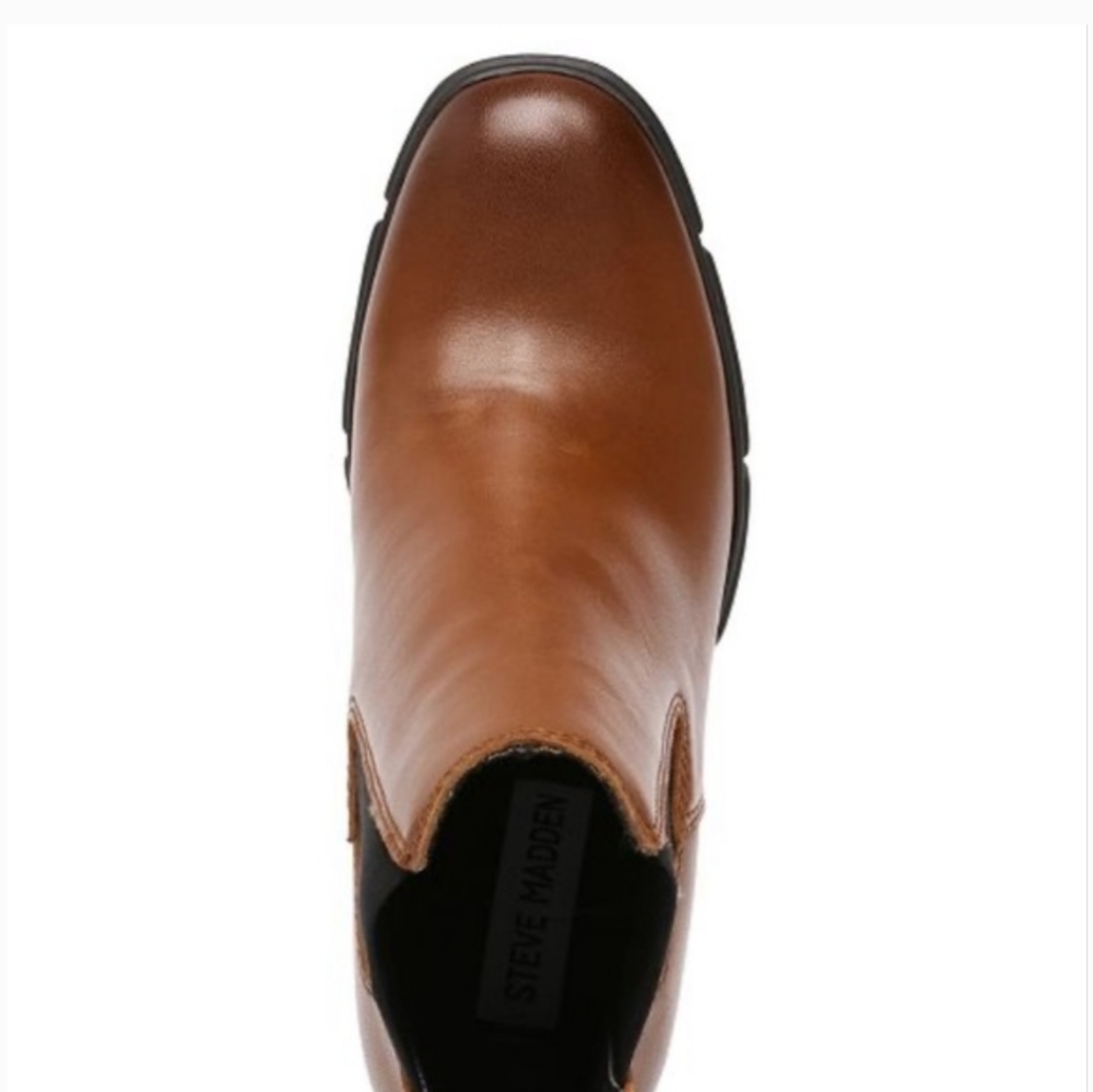 Steve Madden Revised Cognac Leather Boots  - Picture 6 of 8